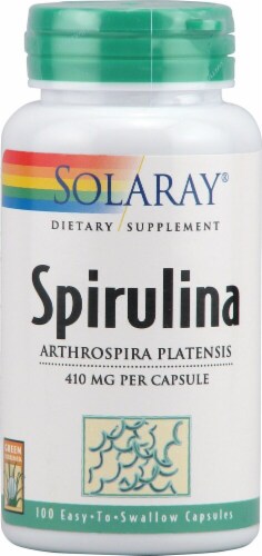 Solaray Spirulina Capsules Perspective: front