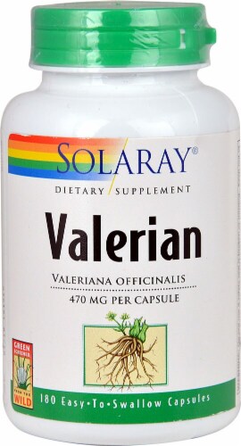 Solaray Nut Valerian Capsules 470mg Perspective: front