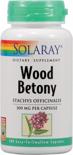 Solaray Wood Betony Capsules Perspective: front