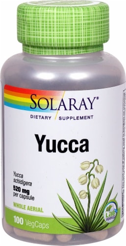 Solaray Yucca Veg Caps 520 mg Perspective: front