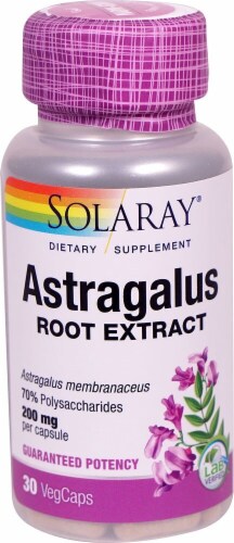 Solaray Astragalus Root Extract Vegetarian Capsules 200mg Perspective: front