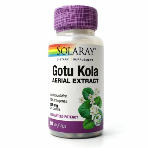 Solaray Gotu Kola Vegetarian Capsules 250mg Perspective: front