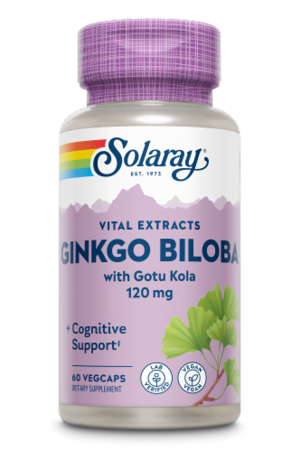 Solaray Ginkgo Biloba Extract Cognitive Support VegCaps Perspective: front