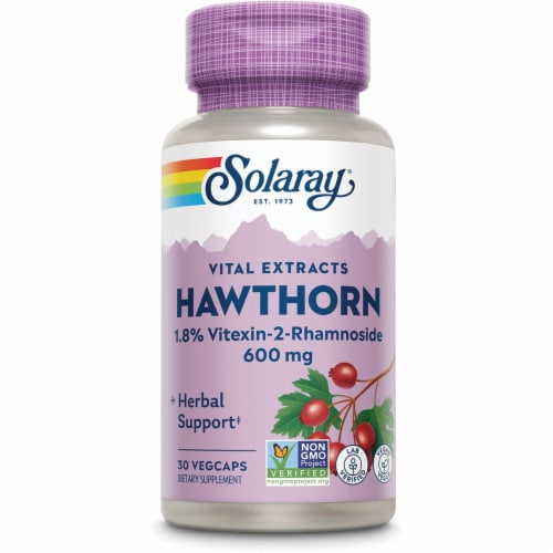 Solaray Vital Extracts Hawthorn 600 mg 30 Veg Caps Perspective: front