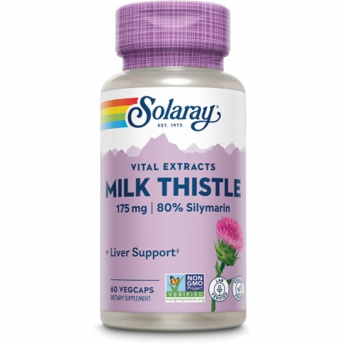 Solaray Milk Thistle Extract 175 mg 60 Veg Caps Perspective: front