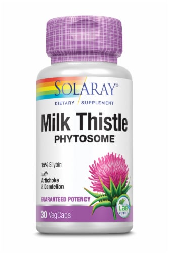 Solaray Milk Thistle Seed Extract VegCaps Perspective: front