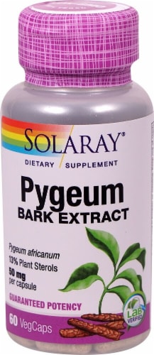 Solaray Pygeum Africanum Bark Extract Vegetarian Capsules 50mg Perspective: front