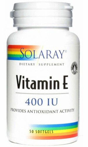 Solaray Vitamin E Dietary Supplement Softgels 400IU Perspective: front