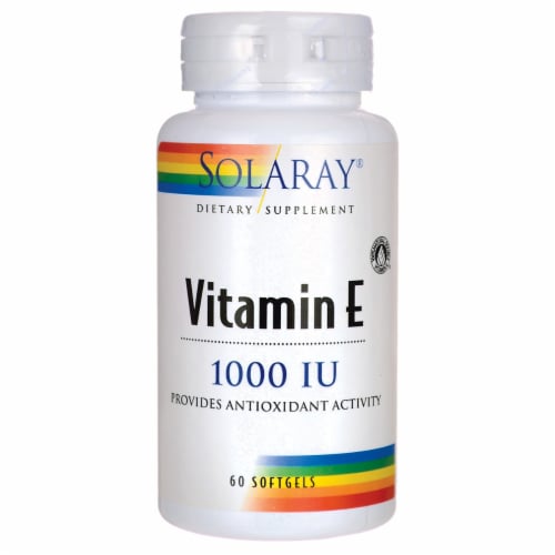 Solaray Vitamin E 1,000 Iu 60 Sgels Perspective: front