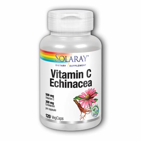 Solaray Vitamin C & Echinacea 120 Veg Caps Perspective: front