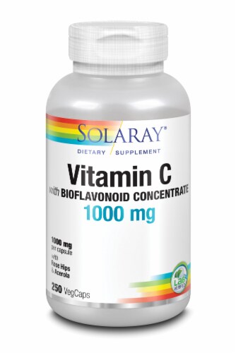 Solaray Vitamin C with Bioflavonoid Concentrate VegCaps 1000 mg Perspective: front