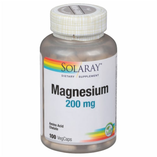 Solaray Magnesium Vegetarian Capsules 200 mg Perspective: front