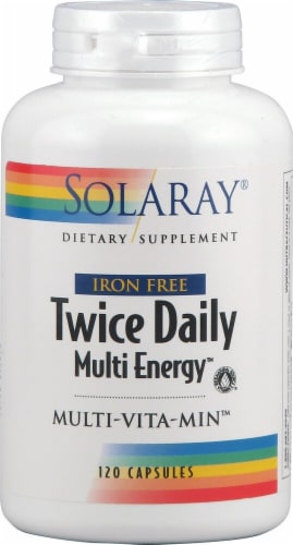 Solaray  Twice Daily Multi Energy™ Iron Free Perspective: front
