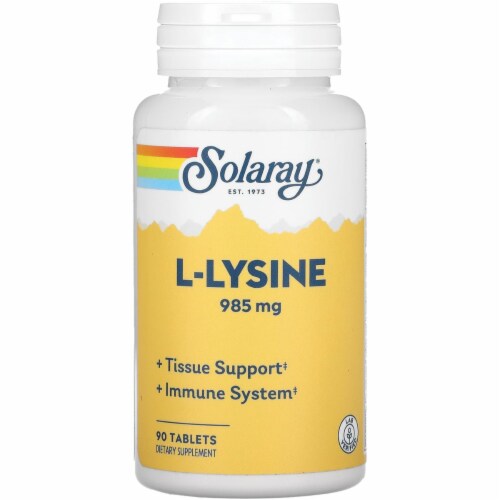 Solaray L-Lysine 985 mg 90 Tabs Perspective: front