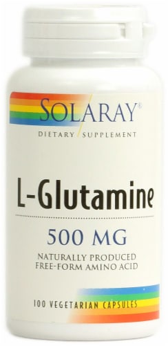 Solaray L-Glutamine Free Form Amino Acid 500mg Perspective: front