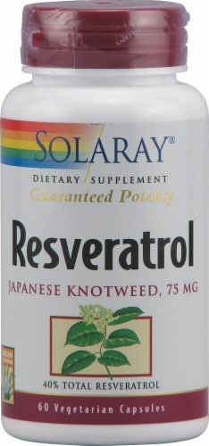 Solaray Resveratrol Japanese Knotweed Vegetarian Capsules 75 mg Perspective: front