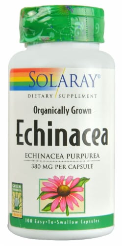 Solaray Organic Echinacea Capsules 380mg Perspective: front