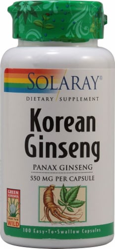 Solaray Korean Ginseng Root Capsules 550 mg Perspective: front