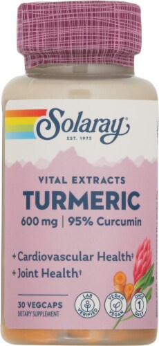 Solaray One Daily Turmeric Root Extract Veg Caps 600 mg Perspective: front