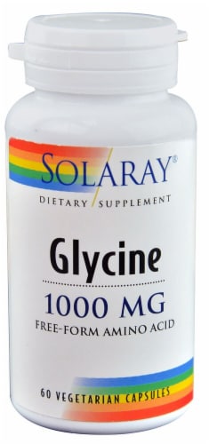 Solaray Glycine Free Form Amino Acid Vegetarian Capsules 1000 mg Perspective: front