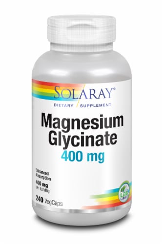 Solaray® Magnesium Glycinate 400mg VegCaps Perspective: front