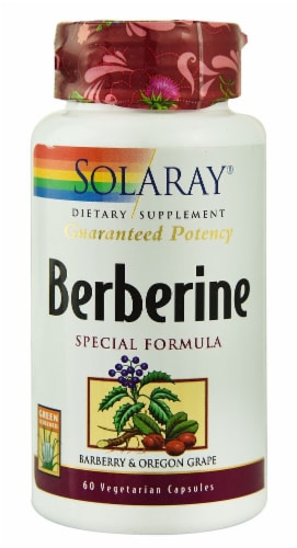Solaray® Berberine Root Extract Vegetarian Capsules Perspective: front