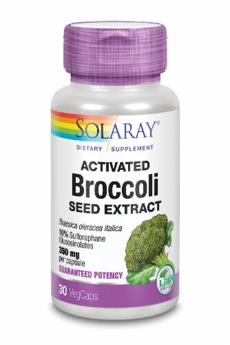 Solaray Activated Broccoli Seed Extract VegCaps 350mg Perspective: front