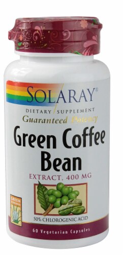 Solaray Green Coffee Bean Extract Capsules 400mg Perspective: front