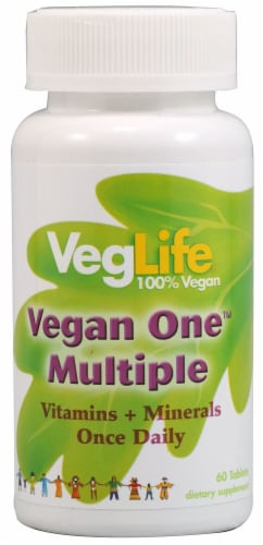 VegLife Vegan One Multiple with Iron Tablets Perspective: front