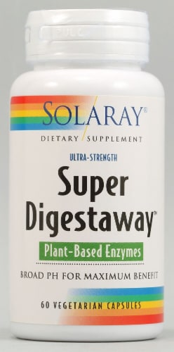 Solaray  Super Digestaway™ Plant Enzymes Perspective: front