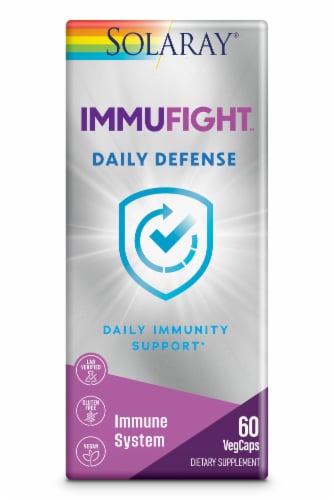 Solaray ImmuFight Daily Defense Vegetarian Capsules Perspective: front