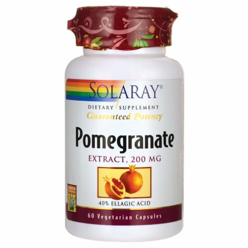 Solaray Pomegranate Extract 200 mg 60 Veg Caps Perspective: front