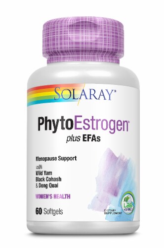 Solaray® PhytoEstrogen™ Menopause Support Softgels Perspective: front