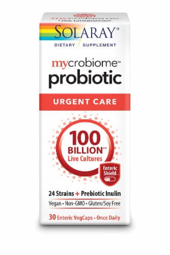 Solaray® Mycrobiome™ Probiotic Urgent Care VegCaps Perspective: front