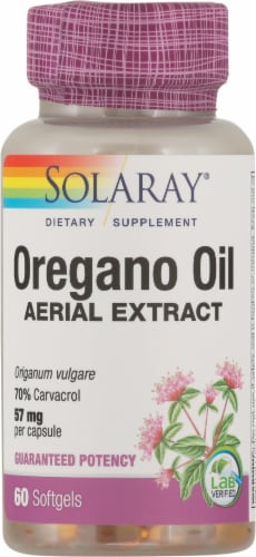 Solaray® Vital Extract Oregano Oil Carvacrol Dietary Supplement Perspective: front