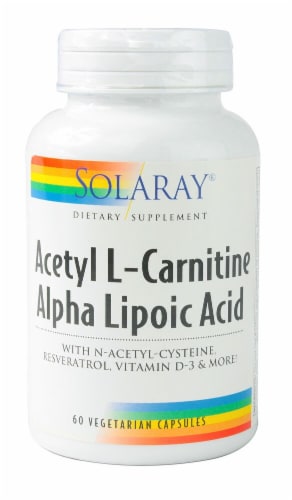 Solaray  Aceteyl L-Carnitine Alpha Lipoic Acid Perspective: front