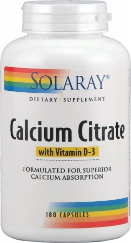Solaray Calcium Citrate with Vitamin D-3 Perspective: front