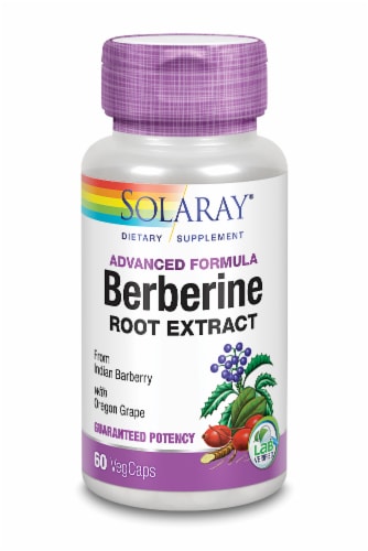 Solaray Advanced Formula Berberine Root Extract VegCaps Perspective: front