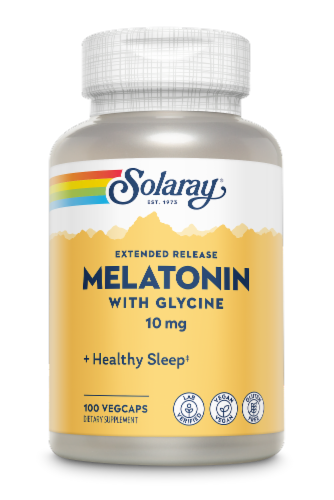 Solaray® Melatonin with Glycine 10 mg Perspective: front