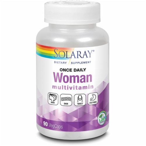 Solaray Once Daily Woman Multivitamin 90 Veg Caps Perspective: front