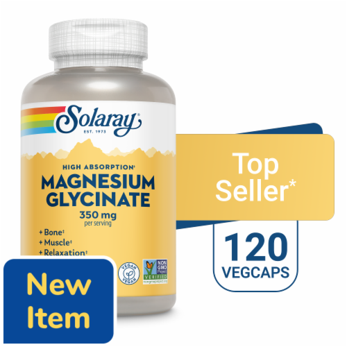 Solaray® Magnesium Glycinate Capsules 350 mg Perspective: front