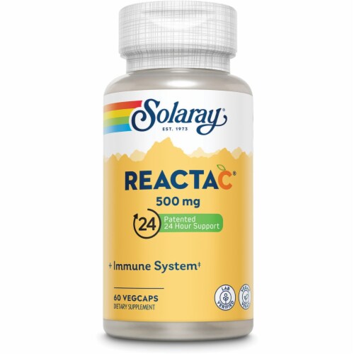 Solaray Reacta-C 500 mg 60 Veg Caps Perspective: front