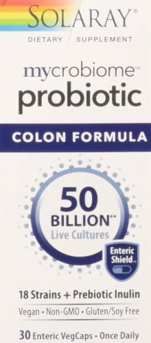 Solaray mycrobiome Probiotic Colon Formula Dietary Supplement Perspective: front