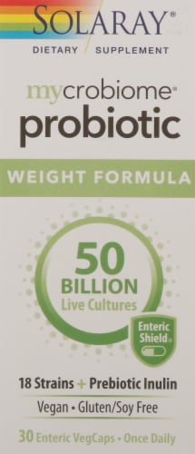 Solaray Mycrobiome Probiotic Weight Formula VegCaps Perspective: front