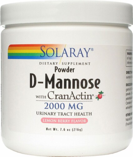 Solaray Lemon Berry Flavor D-Mannose with CranActin Powder Perspective: front