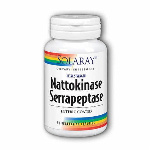 Solaray Nattokinase & Serrapeptase 30 Veg Caps Perspective: front