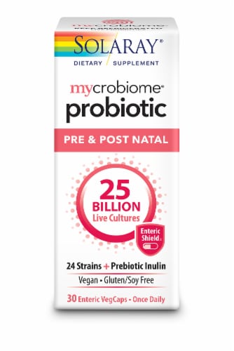 Solaray Mycobiome Probiotic Pre/Post Natal Formula Capsules Perspective: front