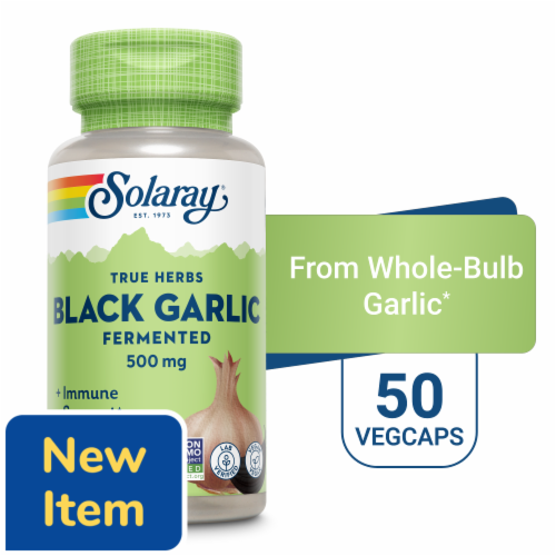 Solaray® Black Garlic Fermented Dietary Supplement Perspective: front