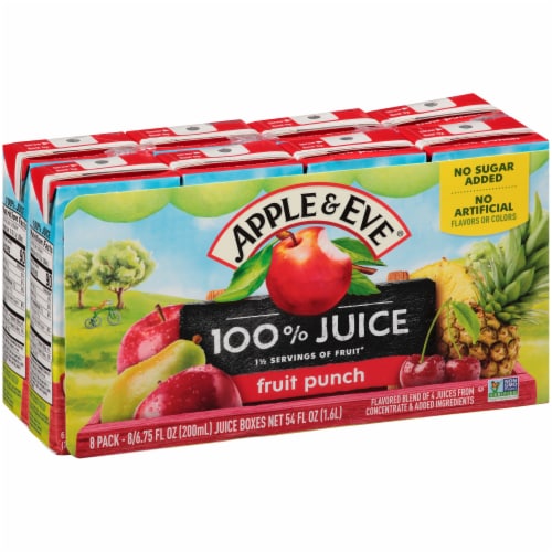 Apple & Eve 100% Juice Fruit Punch Juice Boxes Perspective: front