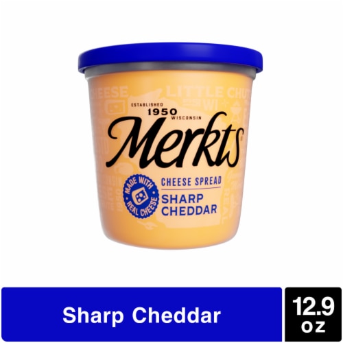 Merkts Sharp Cheddar Spreadable Cheese Cup Perspective: front